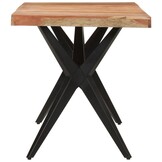 Eettafel Massief Acaciahout Zwart 140x70x76 cm - 35% Korting