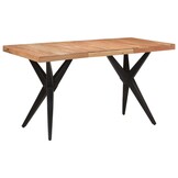 Eettafel Massief Acaciahout Zwart 140x70x76 cm - 35% Korting