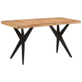 Eettafel Massief Acaciahout Zwart 140x70x76 cm - 35% Korting