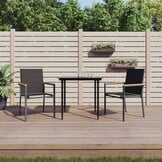 vidaXL Tuinstoelen Zwart (2 stuks) - 34% Korting