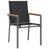 vidaXL Tuinstoelen Zwart (2 stuks) - 34% Korting