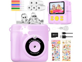 Digitale Kinder Camera met Printer - Paars - 33% Korting