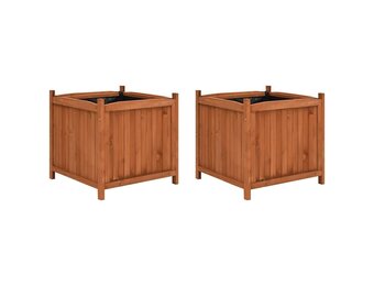 vidaXL Verhoogde Plantenbakken 2 stuks 50x50x50 cm Vurenhout - 34% Korting!