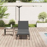 VidaXL Ligstoel Polyrotan Lichtgrijs met Kussen - 35% Korting