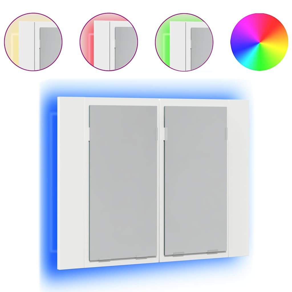 Badkamerkast met Spiegel & LED Verlichting - Wit - 60x12x45 cm - 33% Korting