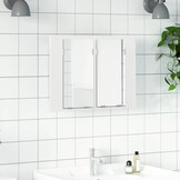 Badkamerkast met Spiegel & LED Verlichting - Wit - 60x12x45 cm - 33% Korting