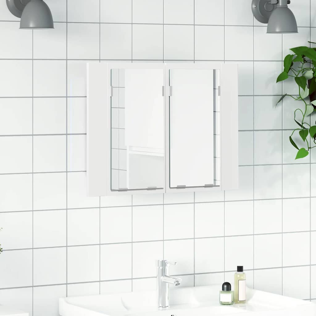Badkamerkast met Spiegel & LED Verlichting - Wit - 60x12x45 cm - 33% Korting