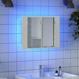 Badkamerkast met Spiegel & LED Verlichting - Wit - 60x12x45 cm - 33% Korting