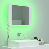 Badkamerkast met Spiegel & LED Verlichting - Wit - 60x12x45 cm - 33% Korting