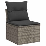 vidaXL Tuinstoel Poly Rattan Grijs met Kussens (34% Korting)