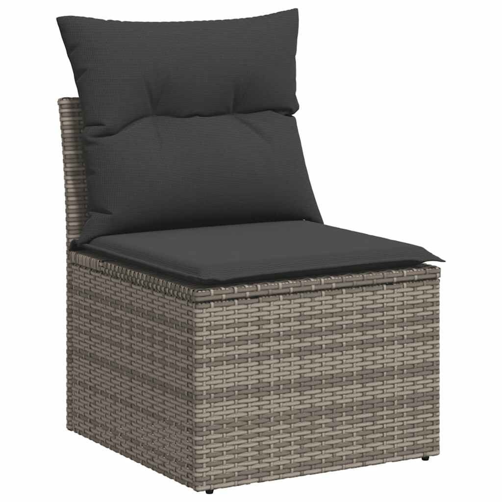 vidaXL Tuinstoel Poly Rattan Grijs met Kussens (34% Korting)