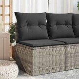 vidaXL Tuinstoel Poly Rattan Grijs met Kussens (34% Korting)