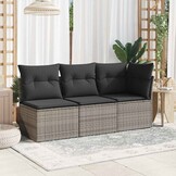 vidaXL Tuinstoel Poly Rattan Grijs met Kussens (34% Korting)