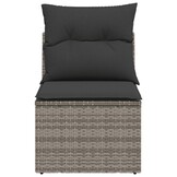 vidaXL Tuinstoel Poly Rattan Grijs met Kussens (34% Korting)