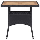 vidaXL Tuintafel Poly Rattan & Acaciahout Zwart/Bruin - 35% Korting