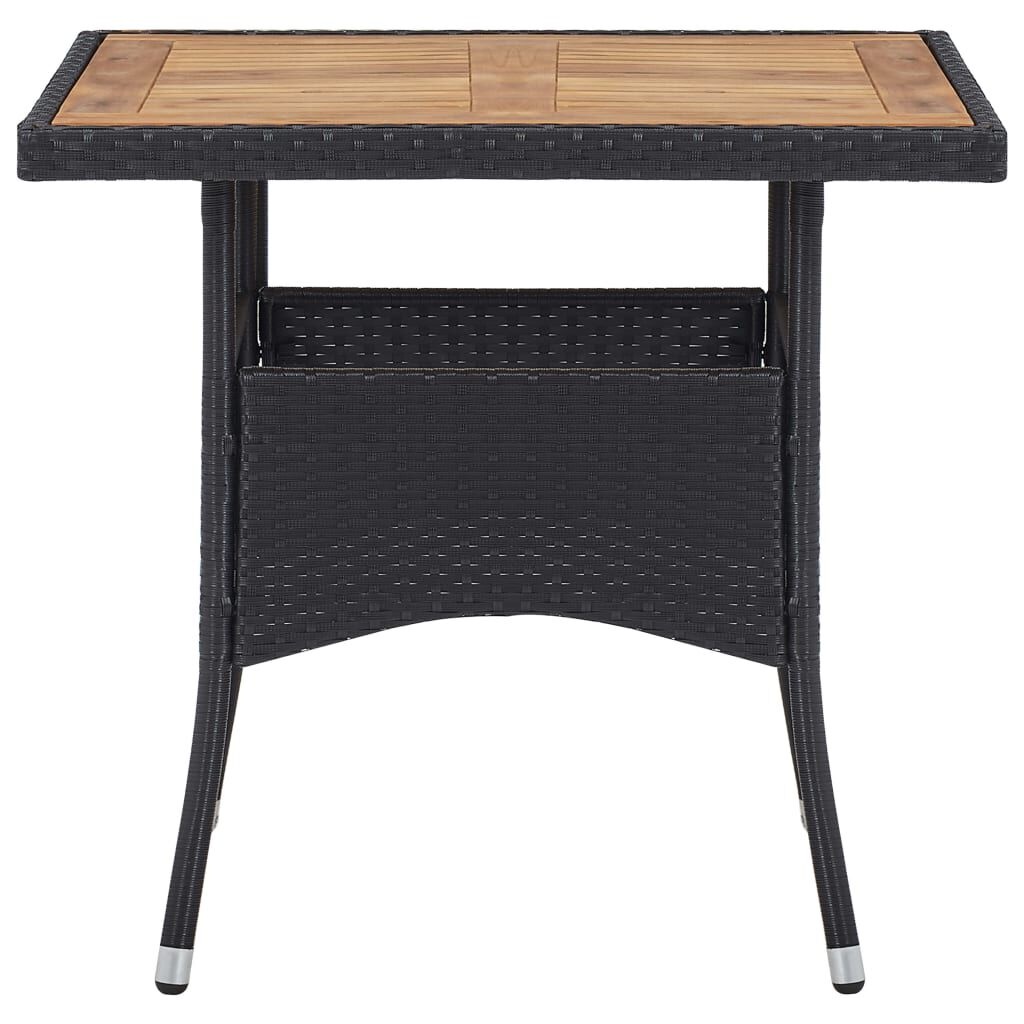 vidaXL Tuintafel Poly Rattan & Acaciahout Zwart/Bruin - 35% Korting