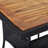 vidaXL Tuintafel Poly Rattan & Acaciahout Zwart/Bruin - 35% Korting