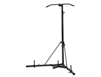 VEVOR 2-in-1 bokszakstandaard, stalen heavy-duty trainingsapparatuur, in hoogte verstelbare bokszakstandaard met optrekstang, vrijstaand zandzakrek, belastbaar tot 63,5 kg, voor thuisgymnastiek en