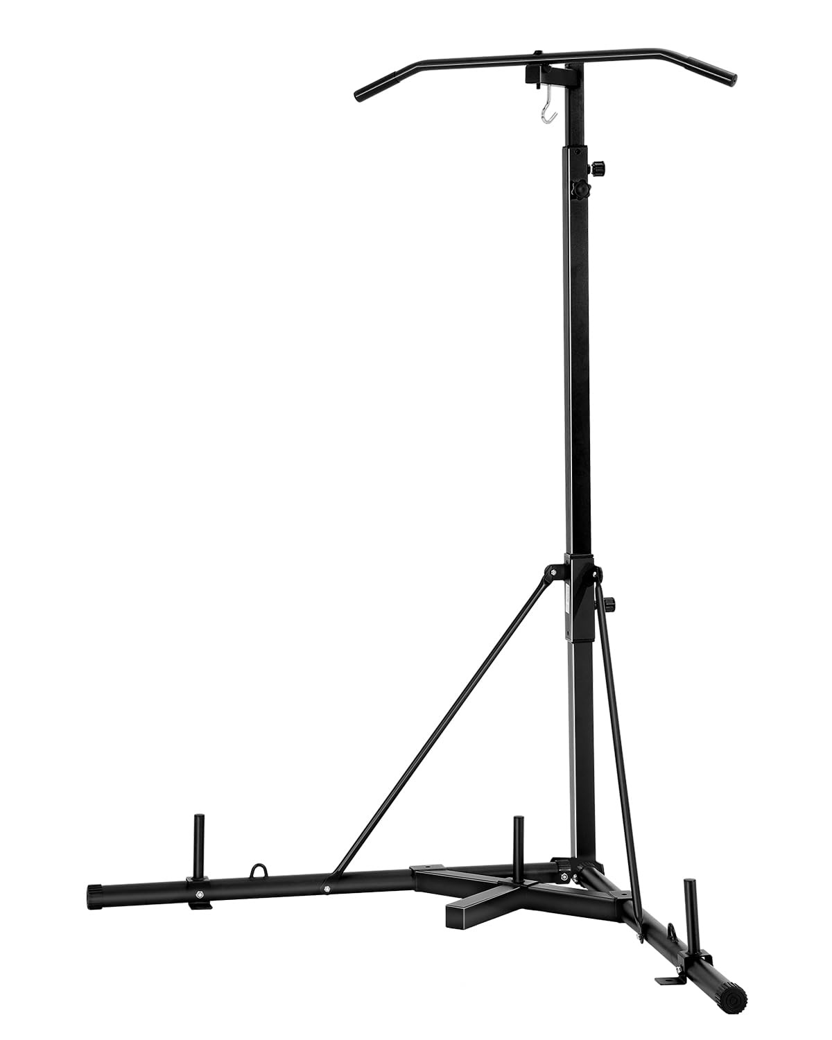 VEVOR 2-in-1 bokszakstandaard, stalen heavy-duty trainingsapparatuur, in hoogte verstelbare bokszakstandaard met optrekstang, vrijstaand zandzakrek, belastbaar tot 63,5 kg, voor thuisgymnastiek en