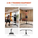 VEVOR 2-in-1 bokszakstandaard, stalen heavy-duty trainingsapparatuur, in hoogte verstelbare bokszakstandaard met optrekstang, vrijstaand zandzakrek, belastbaar tot 63,5 kg, voor thuisgymnastiek en