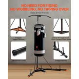 VEVOR 2-in-1 bokszakstandaard, stalen heavy-duty trainingsapparatuur, in hoogte verstelbare bokszakstandaard met optrekstang, vrijstaand zandzakrek, belastbaar tot 63,5 kg, voor thuisgymnastiek en