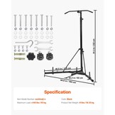VEVOR 2-in-1 bokszakstandaard, stalen heavy-duty trainingsapparatuur, in hoogte verstelbare bokszakstandaard met optrekstang, vrijstaand zandzakrek, belastbaar tot 63,5 kg, voor thuisgymnastiek en
