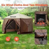 VEVOR Gazebo Screen Tent, 12 x 12 ft, 6 Sided Pop-up Camping Canopy Shelter Tent with Mesh Windows, Portable Carry Bag, Ground Stakes, Large Shade Tents for Outdoor Camping, Lawn and Backyard