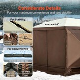 VEVOR Gazebo Screen Tent, 12 x 12 ft, 6 Sided Pop-up Camping Canopy Shelter Tent with Mesh Windows, Portable Carry Bag, Ground Stakes, Large Shade Tents for Outdoor Camping, Lawn and Backyard