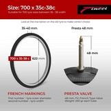 2x Fincci Fietsbinnenbanden 700x32-38c met 48mm Presta Ventiel - 77% Korting