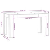 vidaXL Eettafel 140x74,5x76 cm bewerkt hout wit