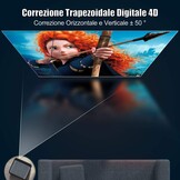Wifi-beamer, Bluetooth, 28000 lumen, Full HD-projector, 1080p, ondersteunt 4K, WiMiUS beamer met 4D-trapeziumcorrectie, 50% zoom voor thuisbioscoop PPT, iOS/Android smartphone (tas meegeleverd)