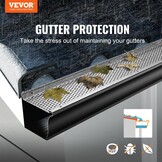 VEVOR, 5 "Breedte 2 Aluminium Bladfilter DIY Cover, 26 STKS 31,7 m Totale Lengte, 0,157" Gat Diameter & 0,02 inch Dikke Raptor Guards Past Op Elk Dak of Goot Type, Zilver