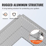 VEVOR, 5 "Breedte 2 Aluminium Bladfilter DIY Cover, 26 STKS 31,7 m Totale Lengte, 0,157" Gat Diameter & 0,02 inch Dikke Raptor Guards Past Op Elk Dak of Goot Type, Zilver