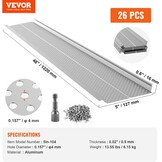 VEVOR, 5 "Breedte 2 Aluminium Bladfilter DIY Cover, 26 STKS 31,7 m Totale Lengte, 0,157" Gat Diameter & 0,02 inch Dikke Raptor Guards Past Op Elk Dak of Goot Type, Zilver