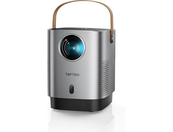 TOPTRO Draagbare minibeamer, 4D/4P trapeziumcorrectie, elektrische focus, stofdicht, 1080p full HD, met 18000 lumen, wifi6 bluetooth, 50% zoom voor tv-stick/smartphone/HDMI/USB