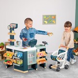 Smoby - Maxi Market - Supermarket for children - Shopping cart, shelves, boxes, vegetables, fruits - Cooling area - Numerous accessories - From 3 years old - Made in France