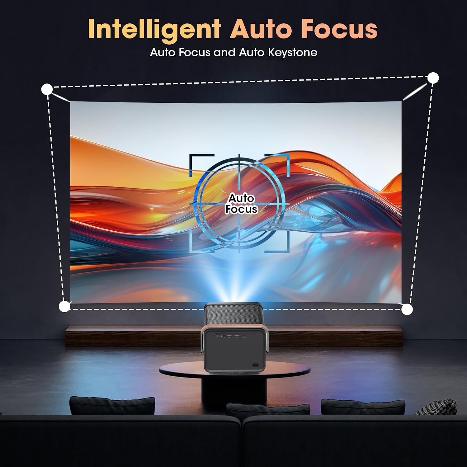 Weelikeit Projector, draagbare miniprojector 1080P HD 4K-ondersteuning, thuisbioscoopfilmprojector met 5G WiFi 6 en Bluetooth, buitenvideoprojector voor iPhone/Android/TV-stick/HDMI/USB/laptop/DVD/PS5