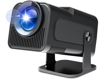 Nieuwe Collectie HY320 Mini Draagbare Auto Keystone Projector, Native 1080P Smart Projector 4K FHD Ondersteuning 10000 Lumen met WiFi 6, BT 5.0, 180 Graden Rotatie, Ingebouwde Android 11.0