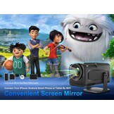 Nieuwe Collectie HY320 Mini Draagbare Auto Keystone Projector, Native 1080P Smart Projector 4K FHD Ondersteuning 10000 Lumen met WiFi 6, BT 5.0, 180 Graden Rotatie, Ingebouwde Android 11.0