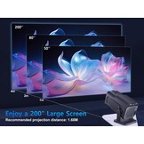 Nieuwe Collectie HY320 Mini Draagbare Auto Keystone Projector, Native 1080P Smart Projector 4K FHD Ondersteuning 10000 Lumen met WiFi 6, BT 5.0, 180 Graden Rotatie, Ingebouwde Android 11.0