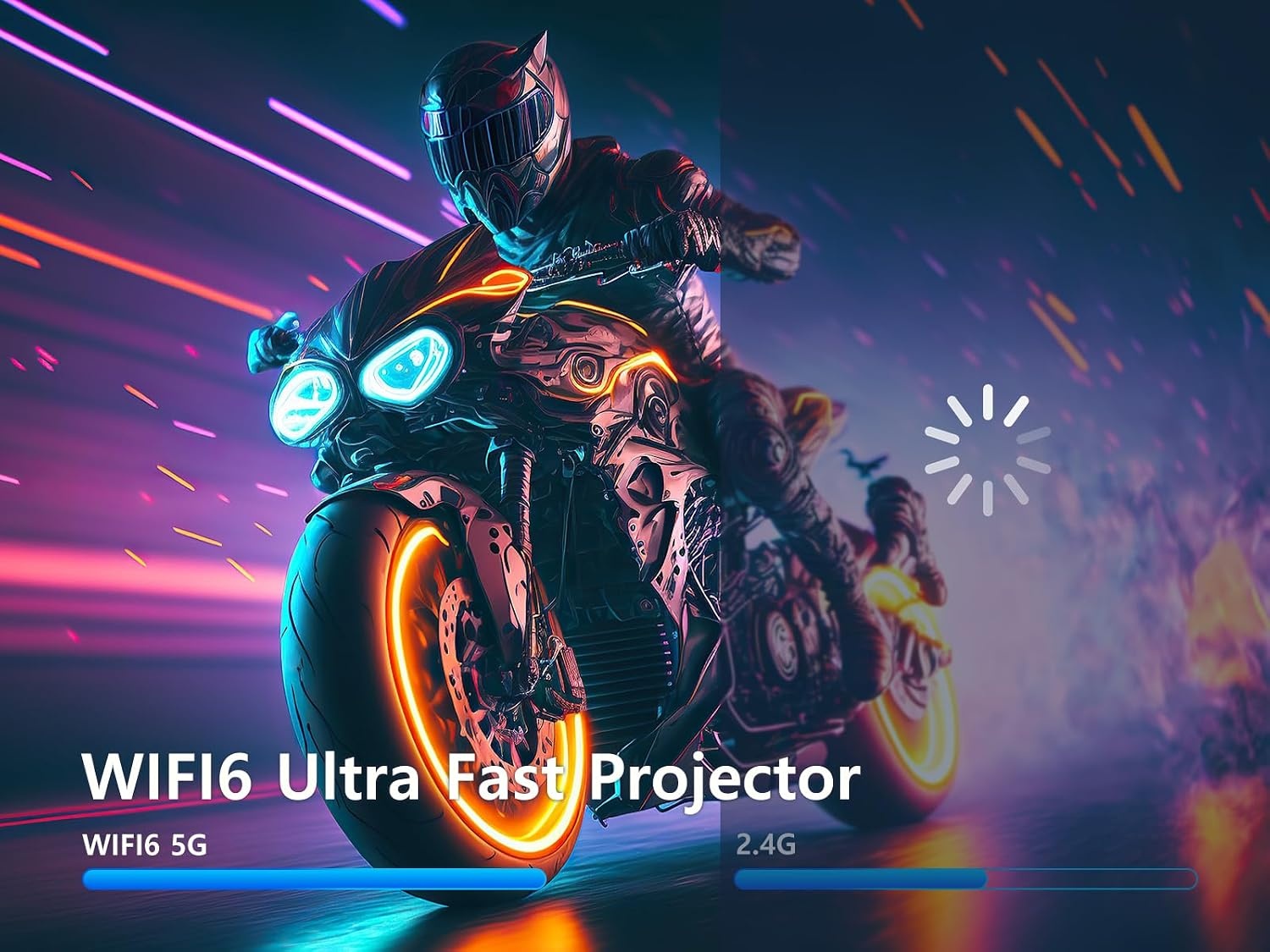 Nieuwe Collectie HY320 Mini Draagbare Auto Keystone Projector, Native 1080P Smart Projector 4K FHD Ondersteuning 10000 Lumen met WiFi 6, BT 5.0, 180 Graden Rotatie, Ingebouwde Android 11.0