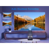 Nieuwe Collectie HY320 Mini Draagbare Auto Keystone Projector, Native 1080P Smart Projector 4K FHD Ondersteuning 10000 Lumen met WiFi 6, BT 5.0, 180 Graden Rotatie, Ingebouwde Android 11.0