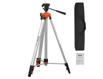 VEVOR Laser Level Tripod, ¼ x 20 Thread Mount, 27.36-68.11 inch Height Adjustment with Integrated Level Bubble Lightweight Laser Scanner Stand, Retractable Legs Aluminum Tripod for Stable Measurement