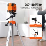 VEVOR Laser Level Tripod, ¼ x 20 Thread Mount, 27.36-68.11 inch Height Adjustment with Integrated Level Bubble Lightweight Laser Scanner Stand, Retractable Legs Aluminum Tripod for Stable Measurement