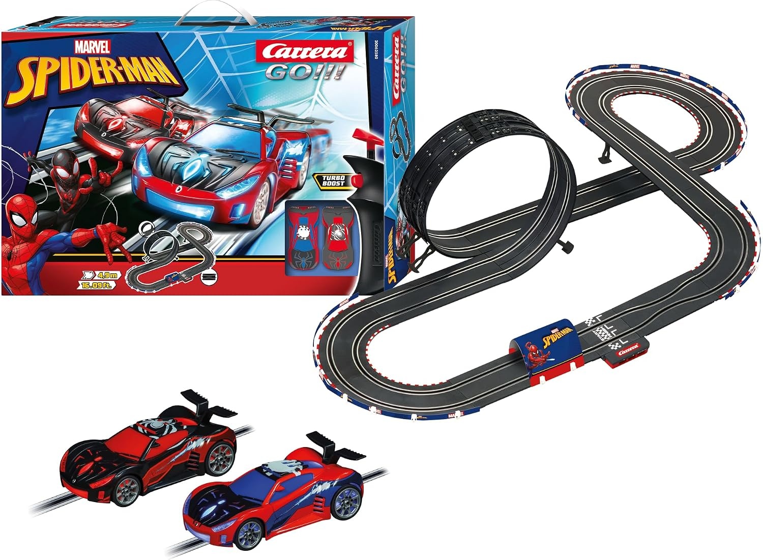 Carrera - 20062580 - Carrera GO!!! Spider Racing Racebaanset, racebaan met gelicentieerde slotcars, tot 2 spelers, voor kinderen vanaf 6 jaar en volwassenen