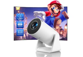 Draagbare Mini-Beamer 1080p Full HD, 5G WiFi, Bluetooth, Zilverwit - 52% Korting