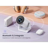 Mini-beamer, 5G, wifi, Bluetooth, 8000 lumen, draagbaar, 1080p Full HD, zilverwit