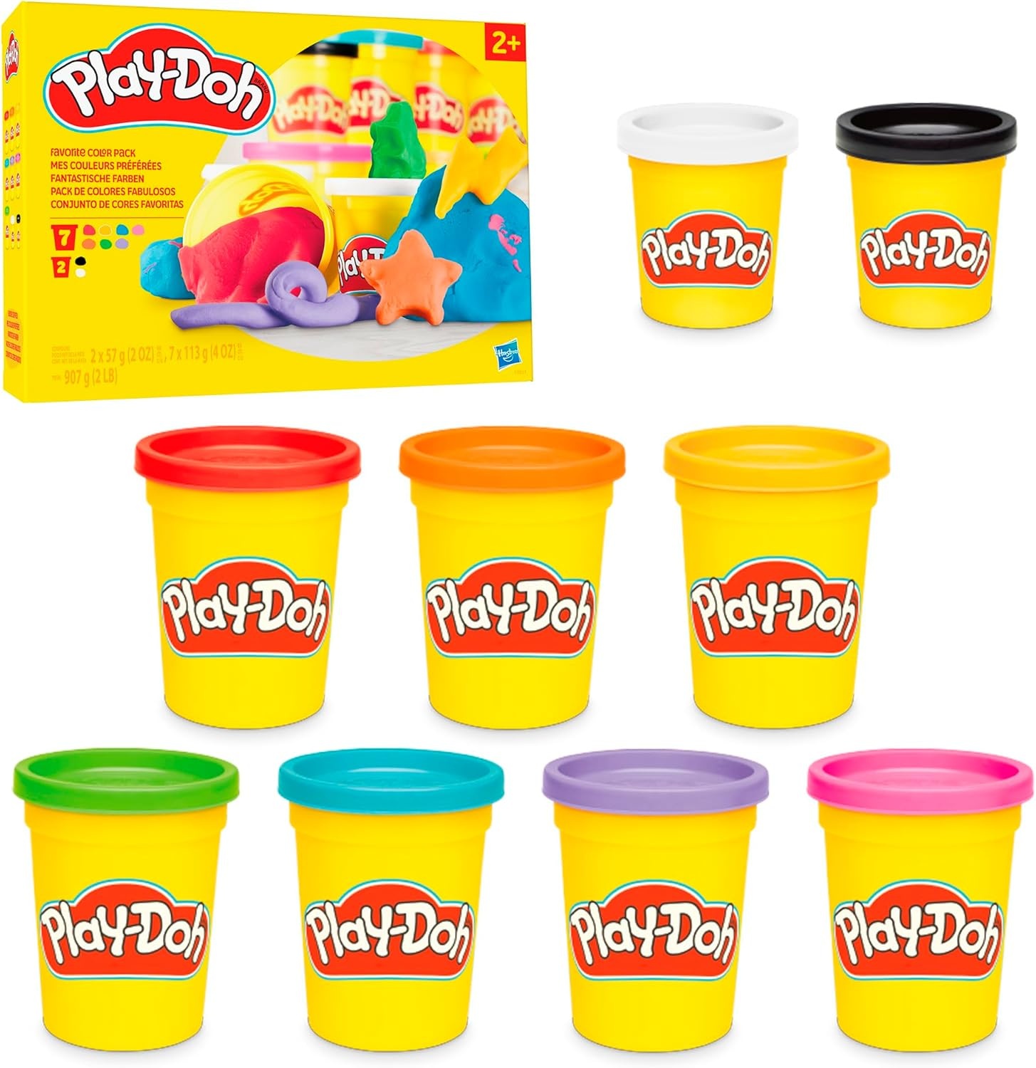Hasbro Play-Doh Favoriete kleuren, verpakking met 9 potjes, knutselen voor kinderen