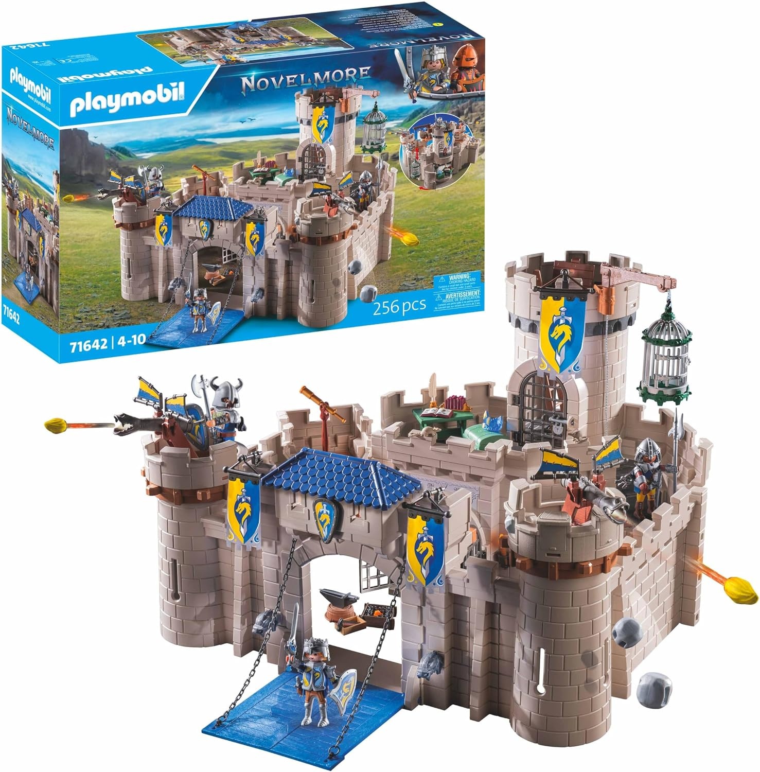 PLAYMOBIL Novelmore 71642 Arwynn's kasteel, inclusief drie ridders en talrijke accessoires voor realistische gevechten, actievol speelgoed voor kinderen vanaf 4 jaar