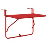 vidaXL Hangende Balkon Tafel Rood 60 x 39 x 65 cm Staal